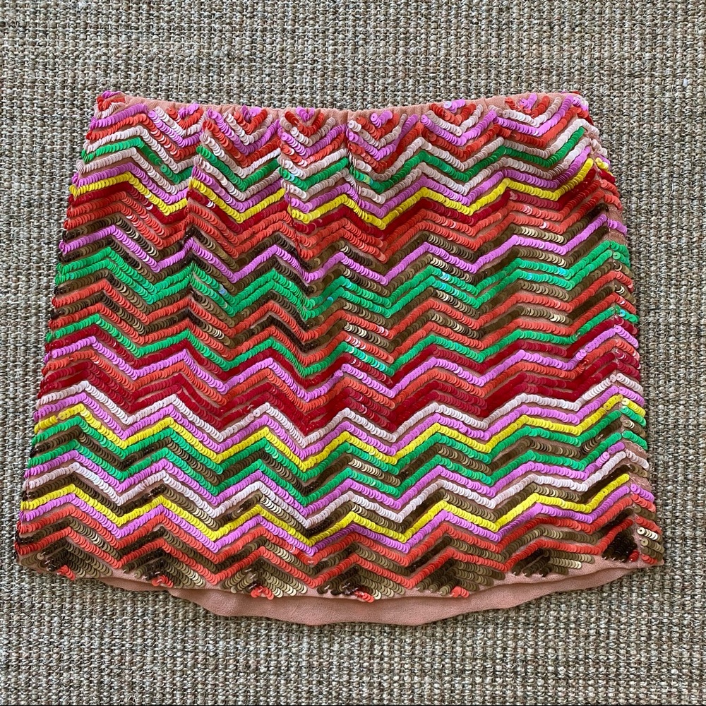 HAZEL Sequined multi-colored Mini Skirt size S